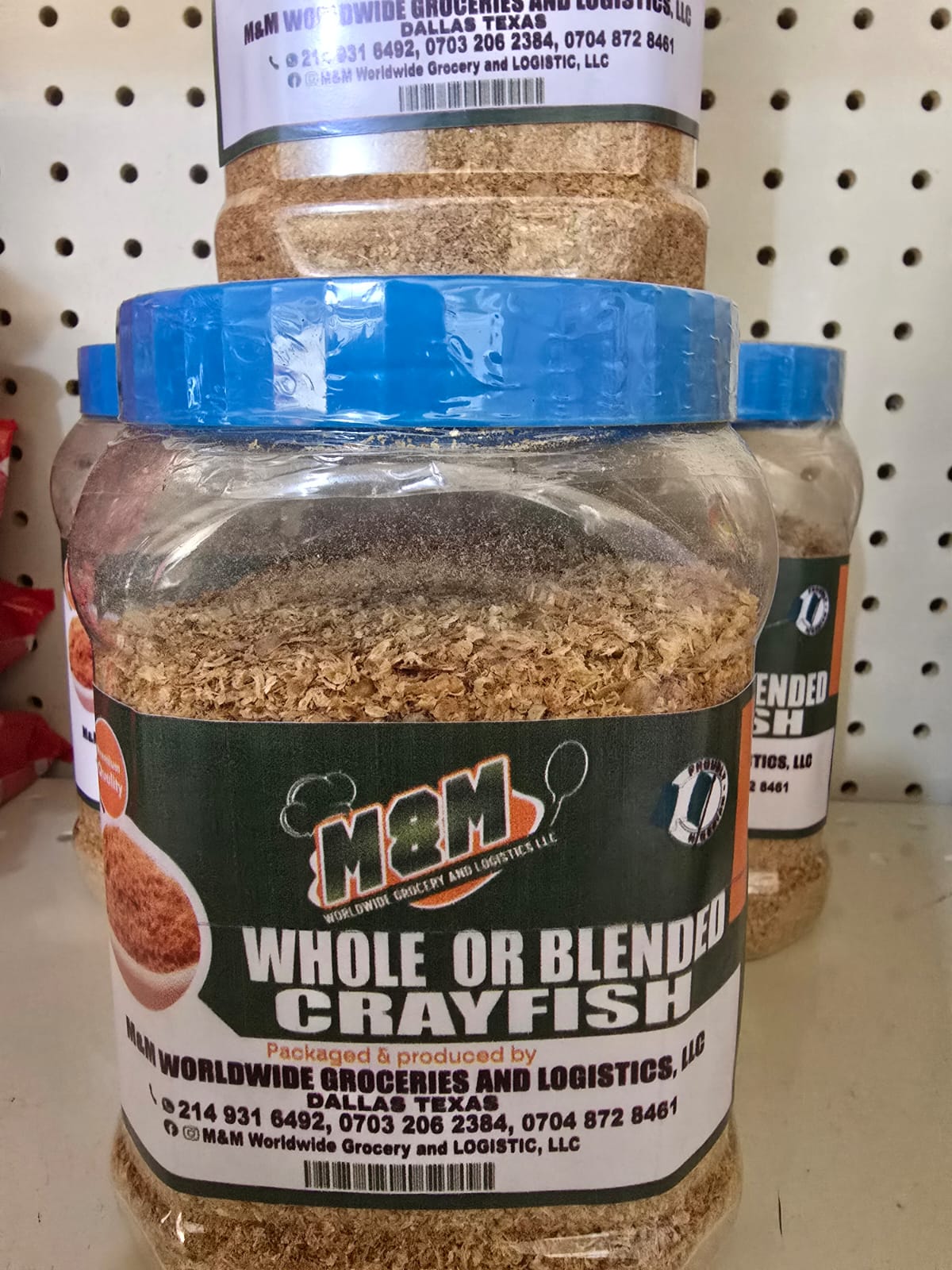 Crayfish (Whole or Blended) with variants.